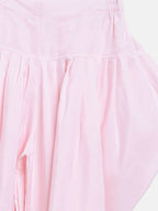 Ahalyaa Pink Polysilk Floral Printed Kids Kurta Dhoti Set For Girls | Grocsy