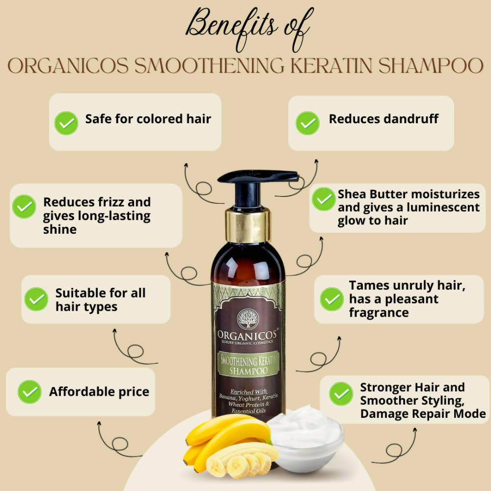 Organicos Smoothening Keratin Shampoo | Grocsy