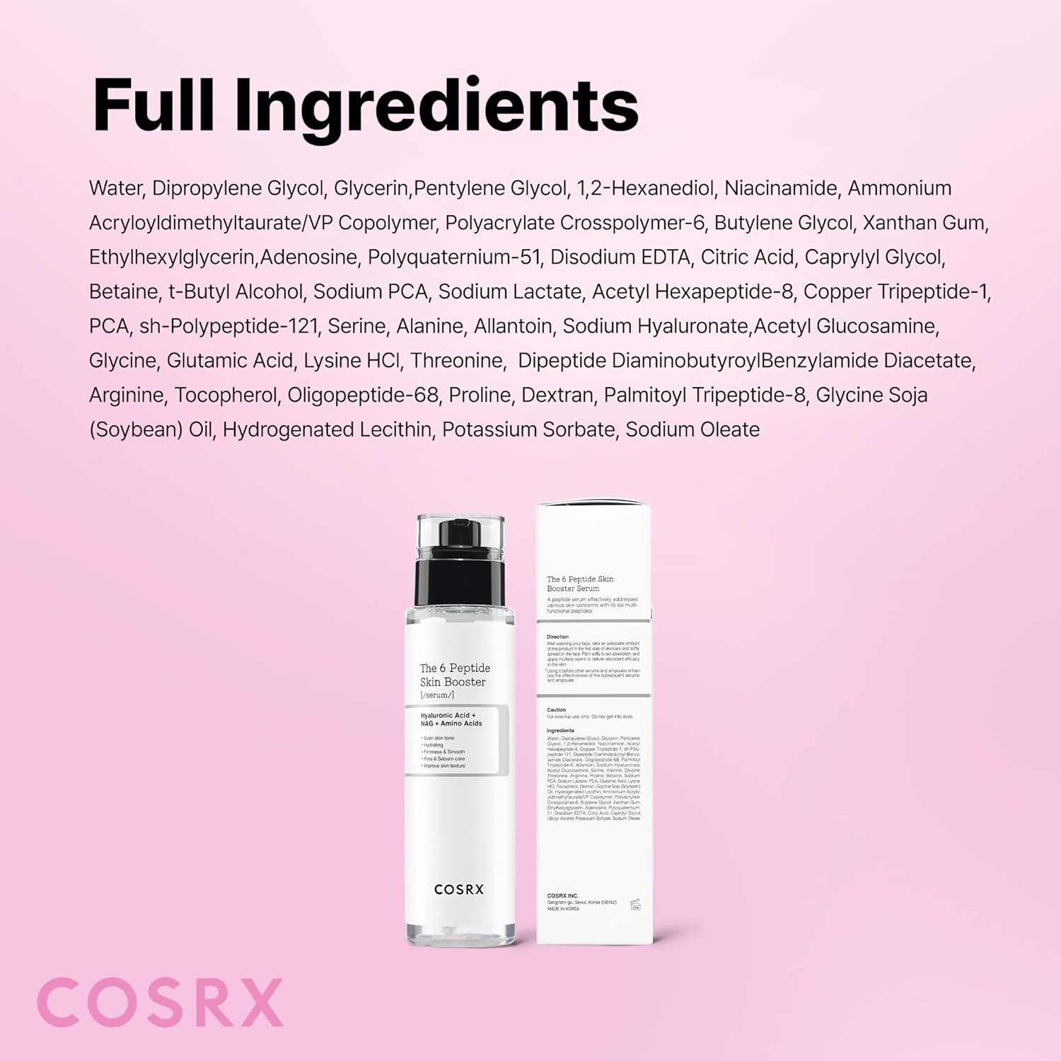 Cosrx 6X Peptide Collagen Booster Toner Serum | Grocsy