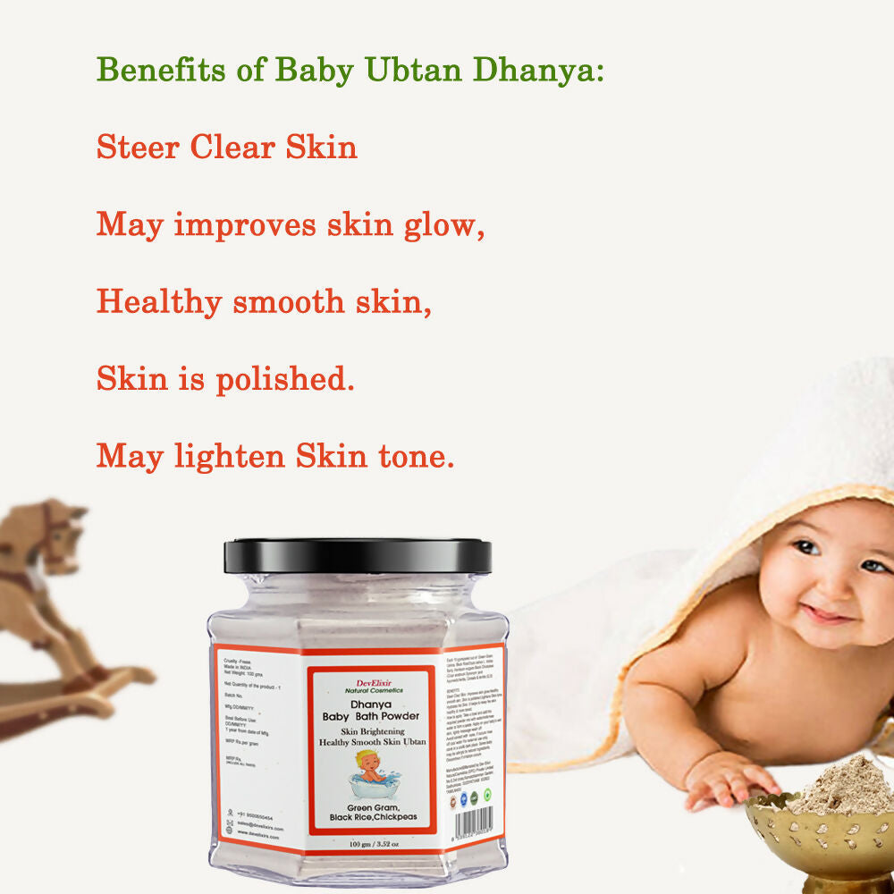 DevElixir Baby Bath Powder Skin Brighten & Polishing Dhanya Ubtan | Grocsy
