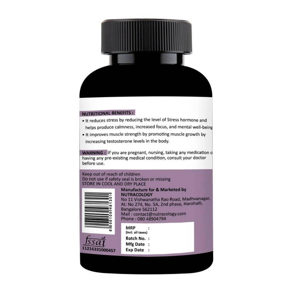 Nutracology Ashwagandha Tablets For Stamina Energy and Strength | Grocsy
