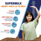 Gritzo SuperMilk Height+ Health Drink for 10-12y Girls - Double Chocolate Flavor | Grocsy