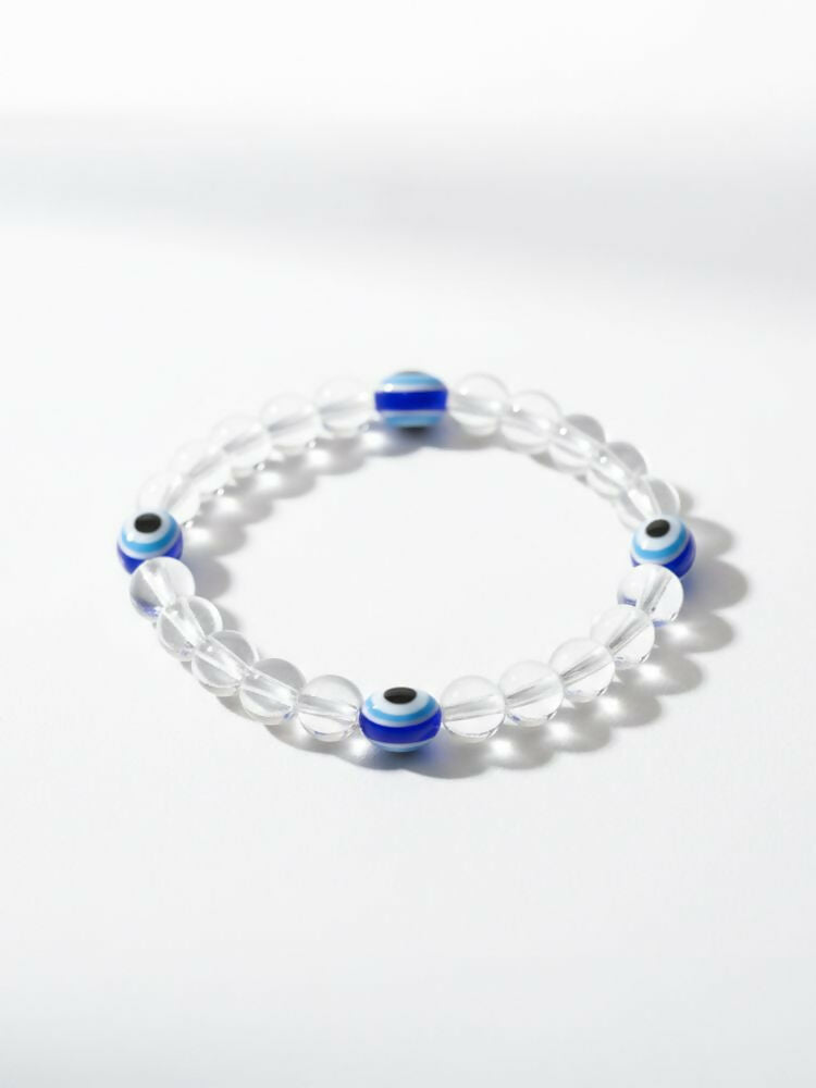 NVR White Crystal Evil Eye Bracelet for Men & Women | Grocsy