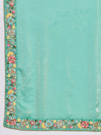 Teeya Creation New Stylish Trendy Party Wear Saree-Aqua_Blue | Grocsy