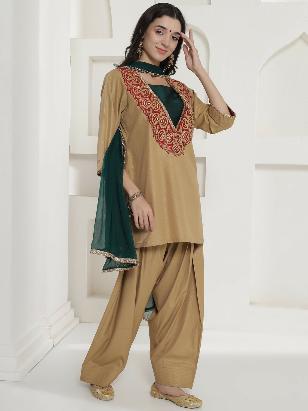 Joban Fashion Golden Farshi Salwaar Suit Set | Grocsy