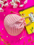 Joban Fashion Pearl Hand Work Potli Bag - Peach | Grocsy