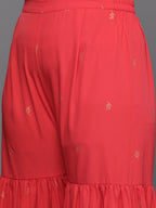 Ahalyaa Women's Traditional Wear Co-ords - Red | Grocsy