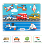 Nesta Toys Wooden Vehicle Knob Puzzle (8 Pcs) | Grocsy