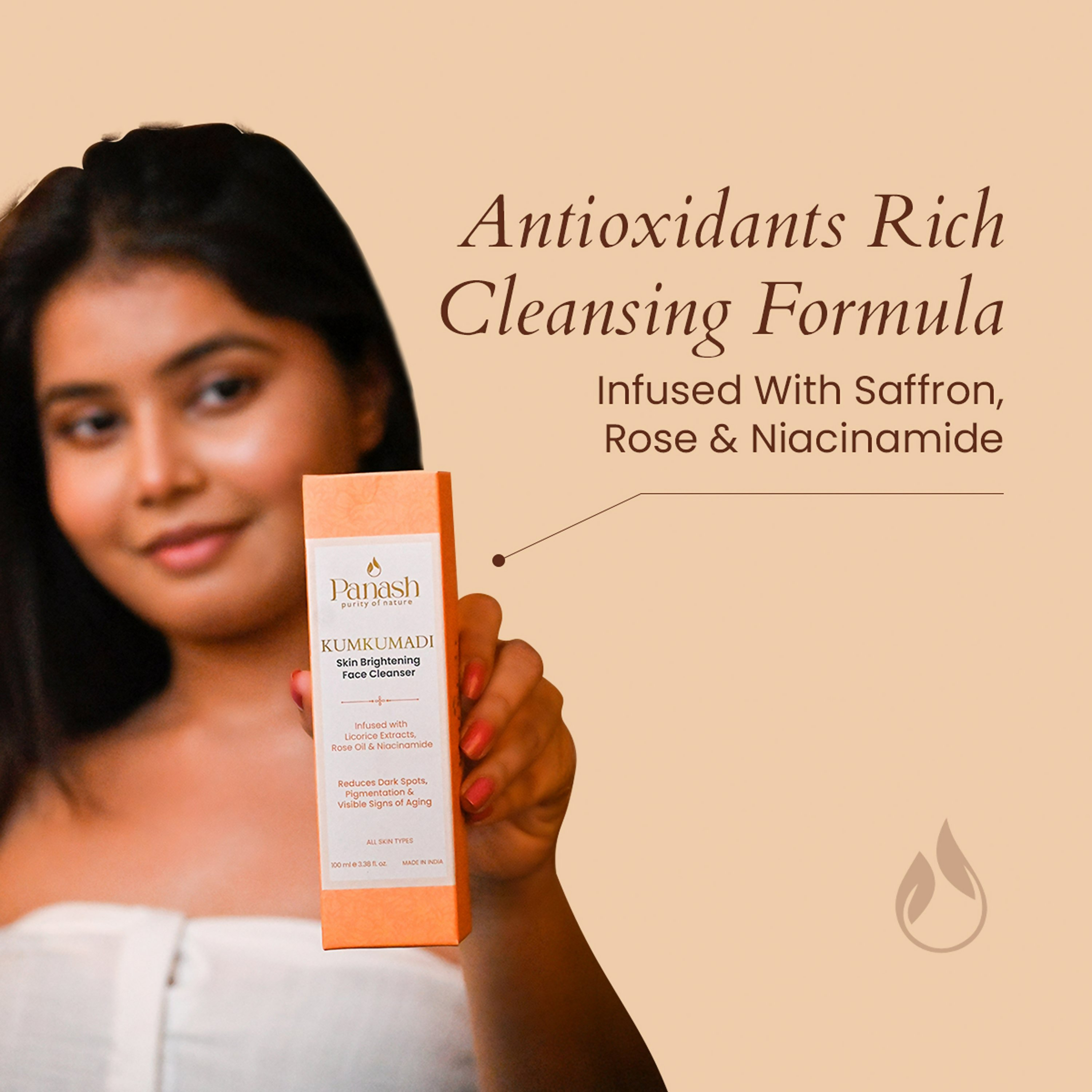 Panash Kumkumadi Skin Brightening Face Cleanser | Grocsy