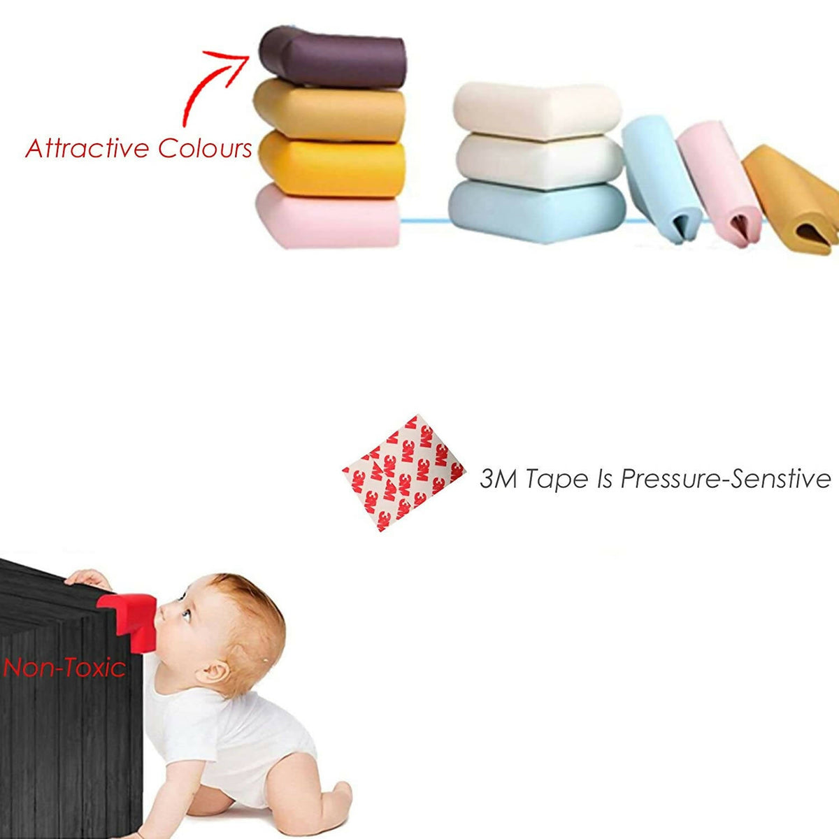 Safe-O-Kid U Shaped Medium Nbr Corner Cushions For Kids Protection | Grocsy