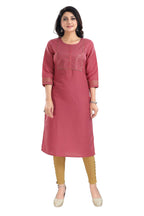 Snehal Creations Gorgeous Coral Art Silk Designer Long Kurti Tunic With Sequines Embroidery | Grocsy