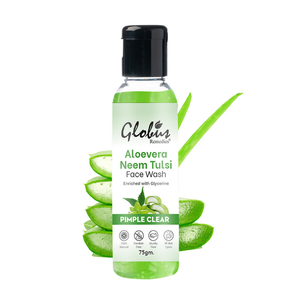 Globus Remedies Aloe vera Neem Tulsi Enriched With Glycerin & Oil Control Formula | Grocsy