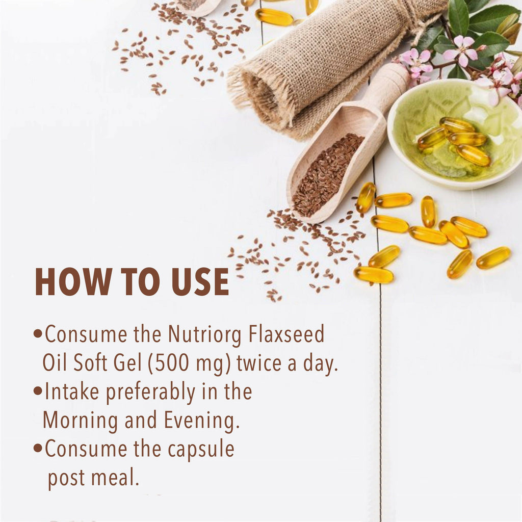 Nutriorg Flaxseed Oil Soft Gel Capsules | Grocsy