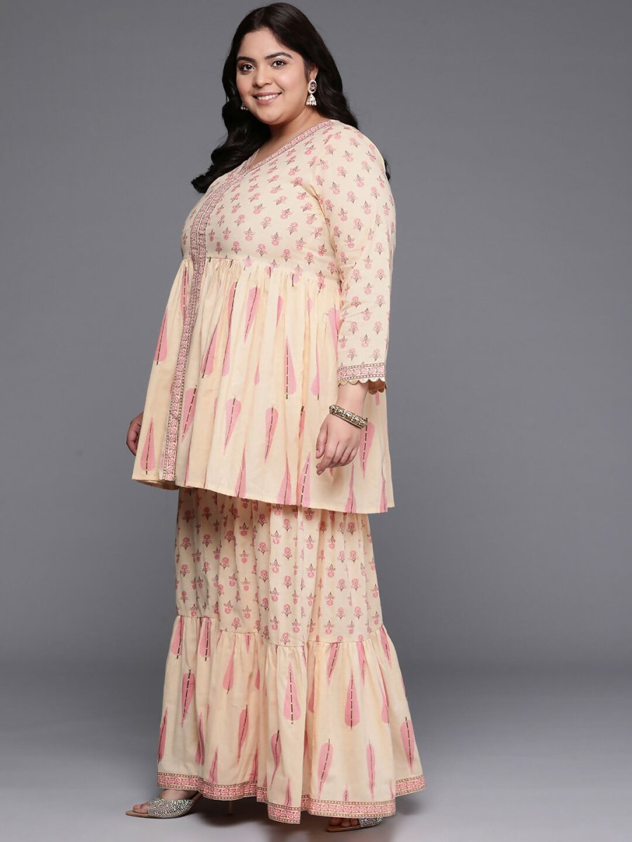 Ahalyaa Women's Traditional wear Co-ords - Tan | Grocsy