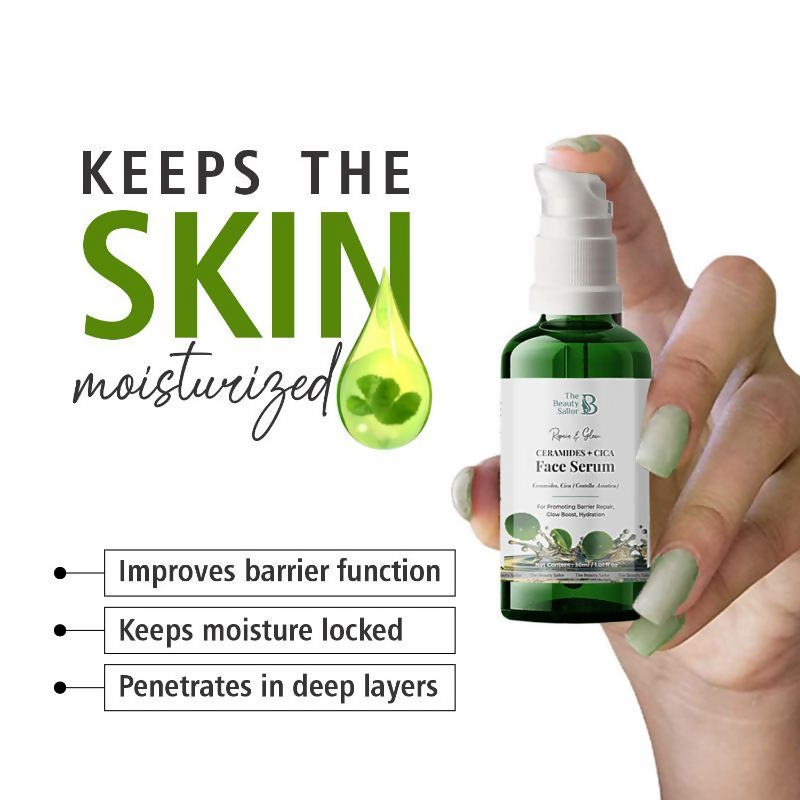 The Beauty Sailor Repair & Glow Ceramides + Cica Face Serum | Grocsy