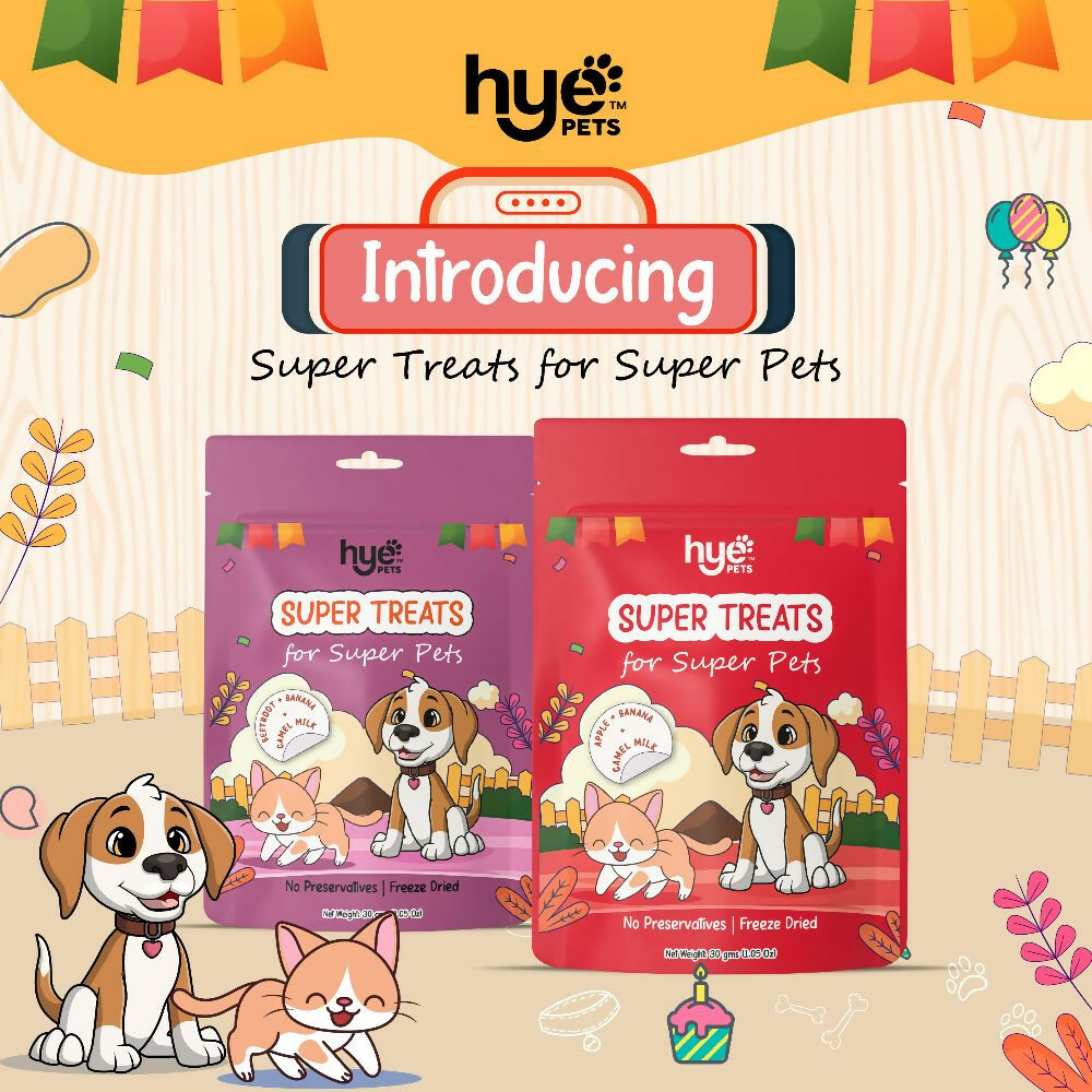 Hye Pets Super Treats For Super Pets – Freeze Dried Treats Made With Camel Milk, Beetroot & Banana | Grocsy