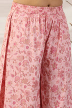 Juniper Women Peach Embroidered Kurta, Pants and Dupatta Set | Grocsy