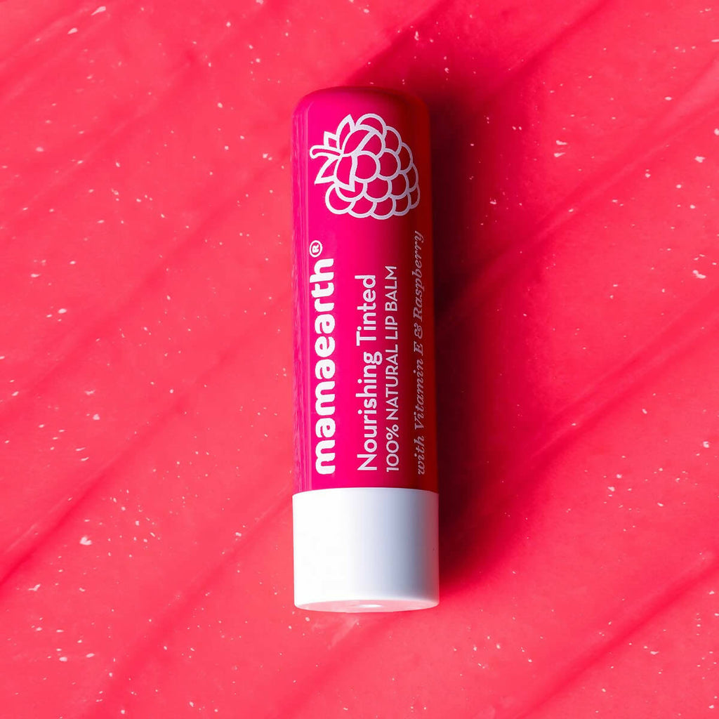 Mamaearth Vitamin E and Raspberry Tinted 100% Natural Lip Balm | Grocsy