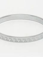 NVR Men's Silver-Plated Stainless Steel Kada Bracelet