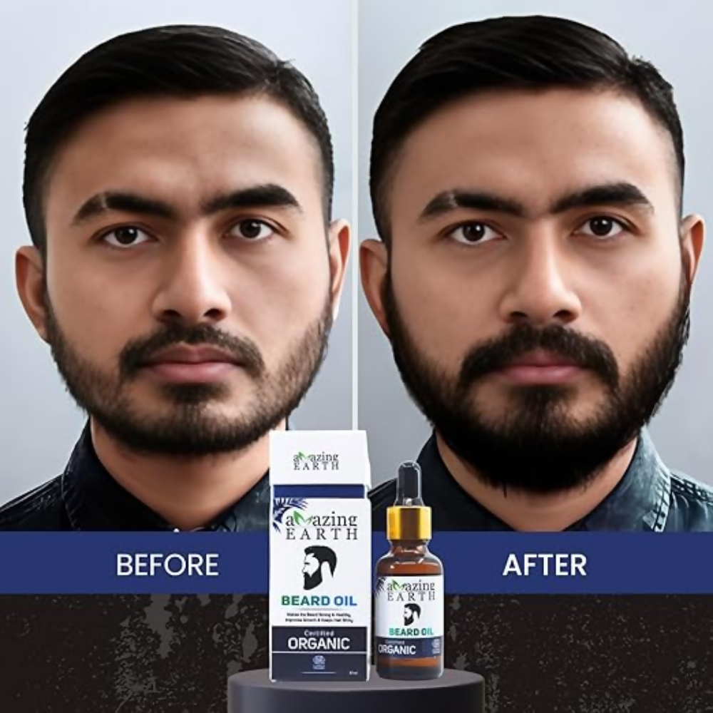 Amazing Earth Certified Organic Beard Growth Oil | Grocsy