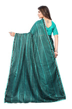 Vamika Rama Green Lycra Knitted Saree | Grocsy