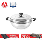 Cello Stainless Steel Induction Base Idli Cooker (Idly Maker) And Multi Kadhai Set of 6 | Grocsy