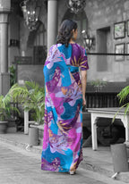 stylish Casual Multi Imported georgette Ready to Wear Fancy Saree - Ashwini | Grocsy