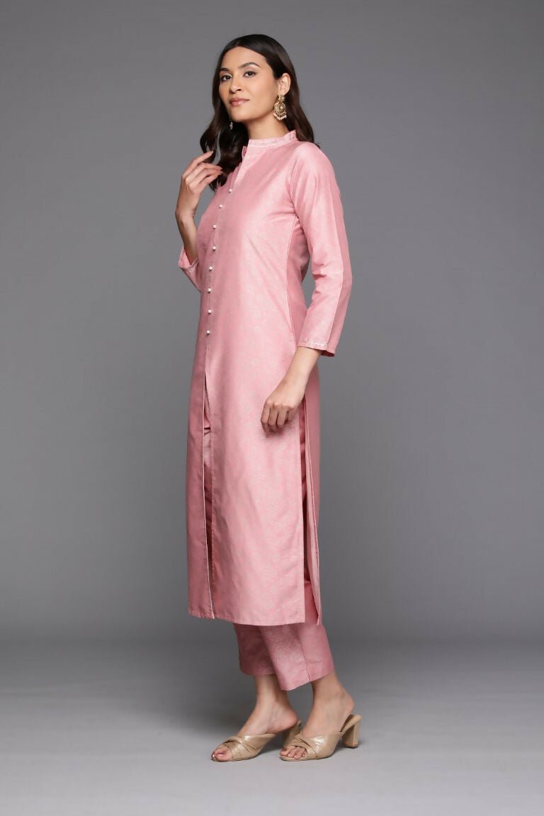 Ahalyaa Women's Traditional wear Kurta Set - Pink | Grocsy