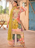Vegaa Fashion Baby Pink Premium Chinon Embroidered Palazzo Suit | Grocsy