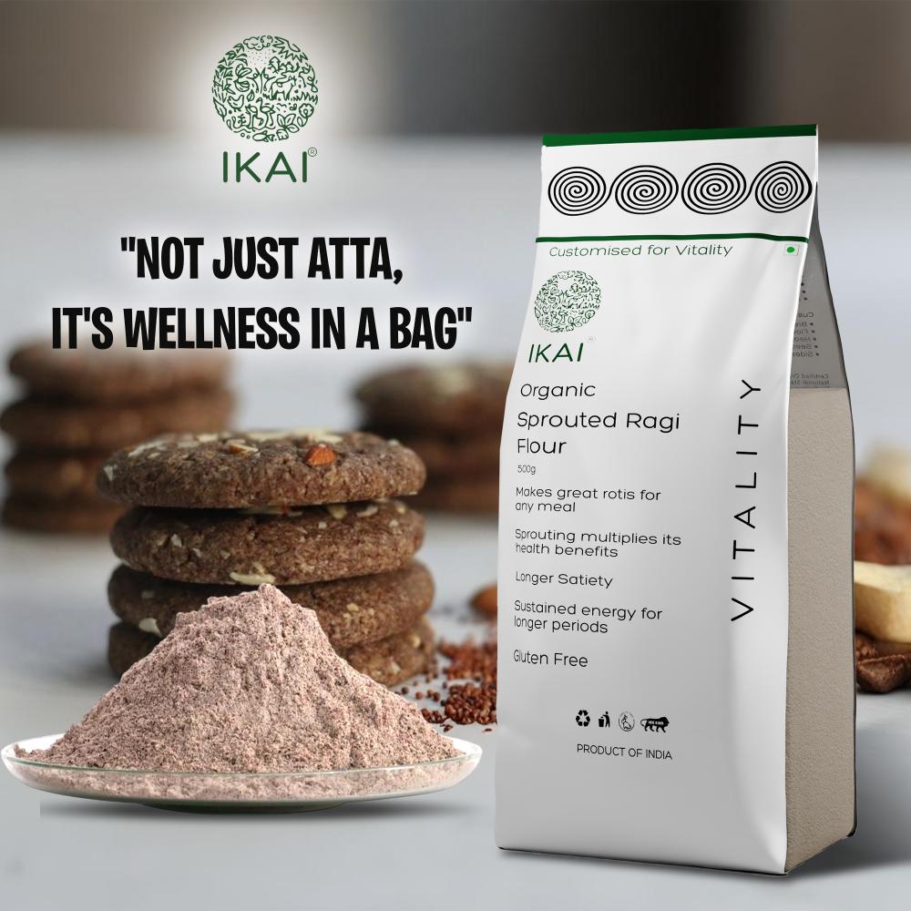 IKAI Organic Sprouted Finger Millet/Ragi Atta