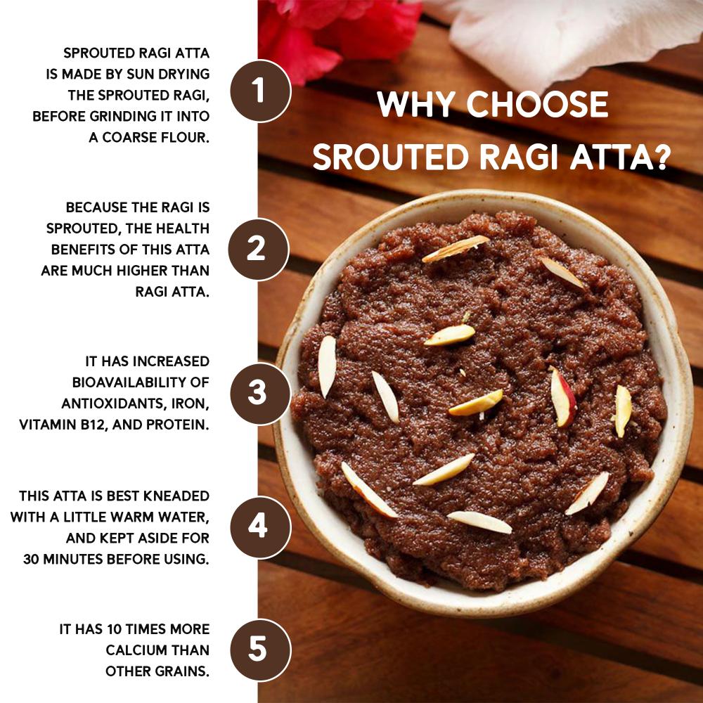 IKAI Organic Sprouted Finger Millet/Ragi Atta
