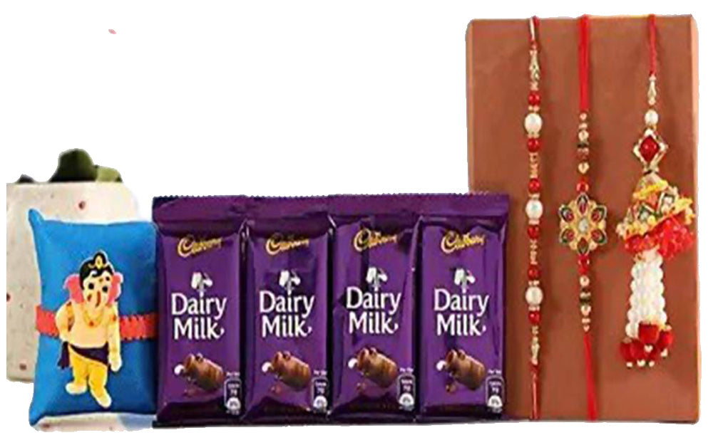 Family Rakhi Set & Dairy Milk | Grocsy