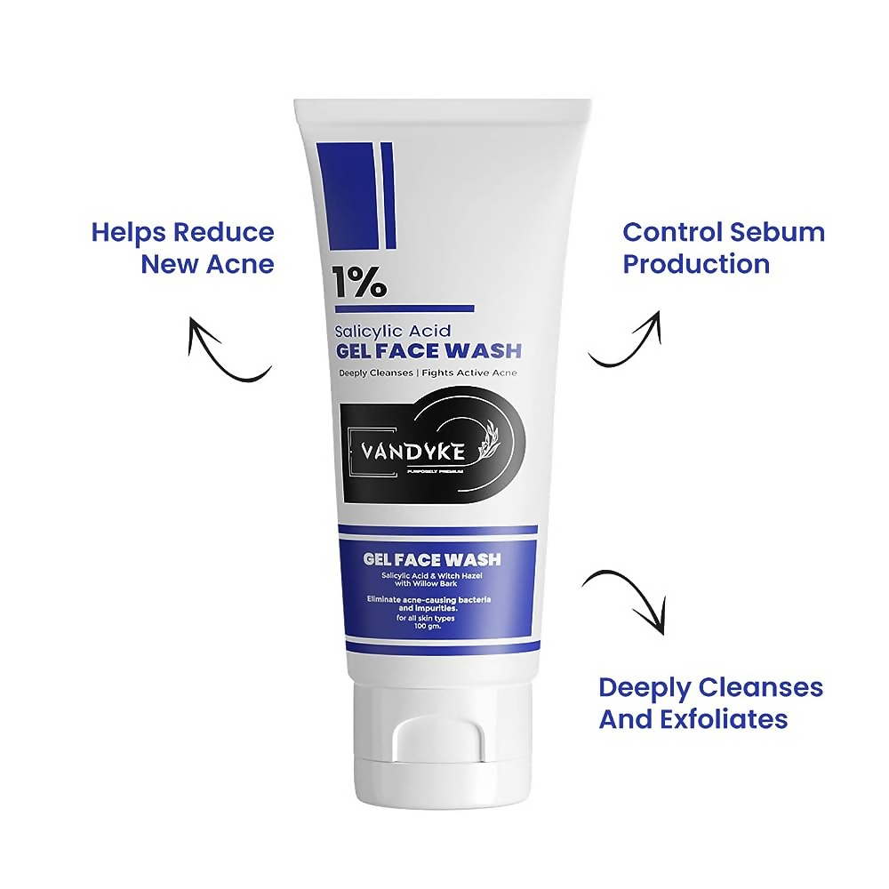 Vandyke 1% Salicylic Acid Gel Face Wash | Grocsy