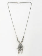 NVR Women's Silver-Toned German Silver Oxidised Pendant with Chain | Grocsy