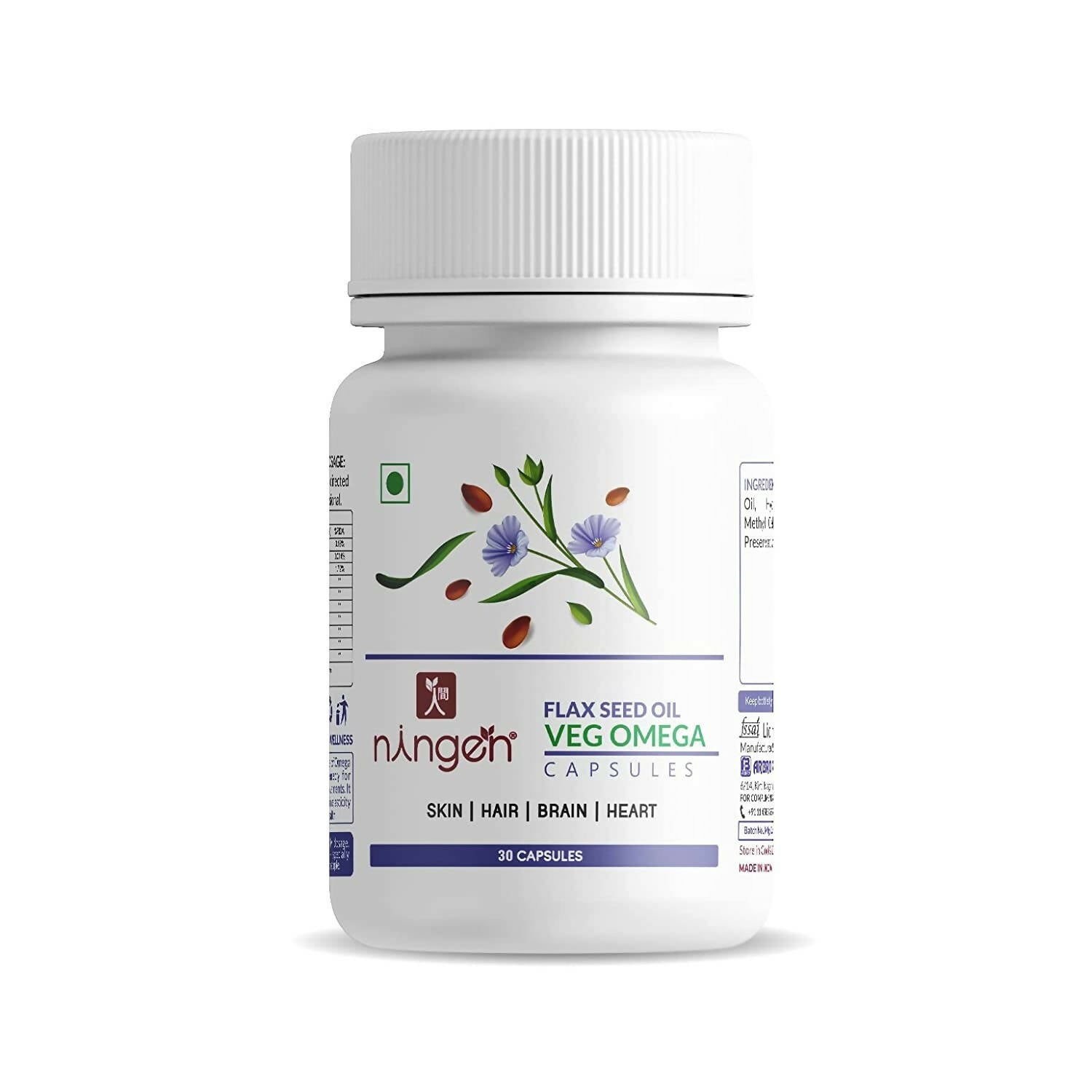 Ningen Flax Seed Oil Capsules | Grocsy
