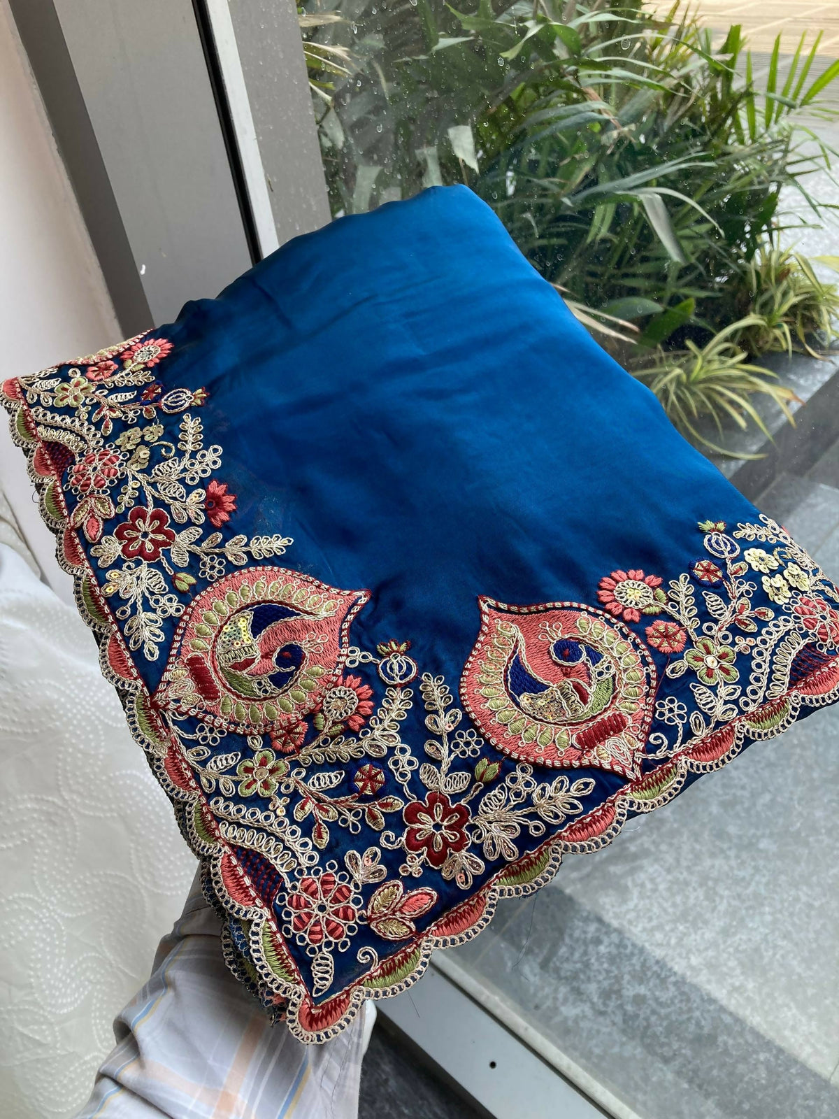Teeya Creation New Trendy Party Wear Soft Silk Saree-Blue | Grocsy