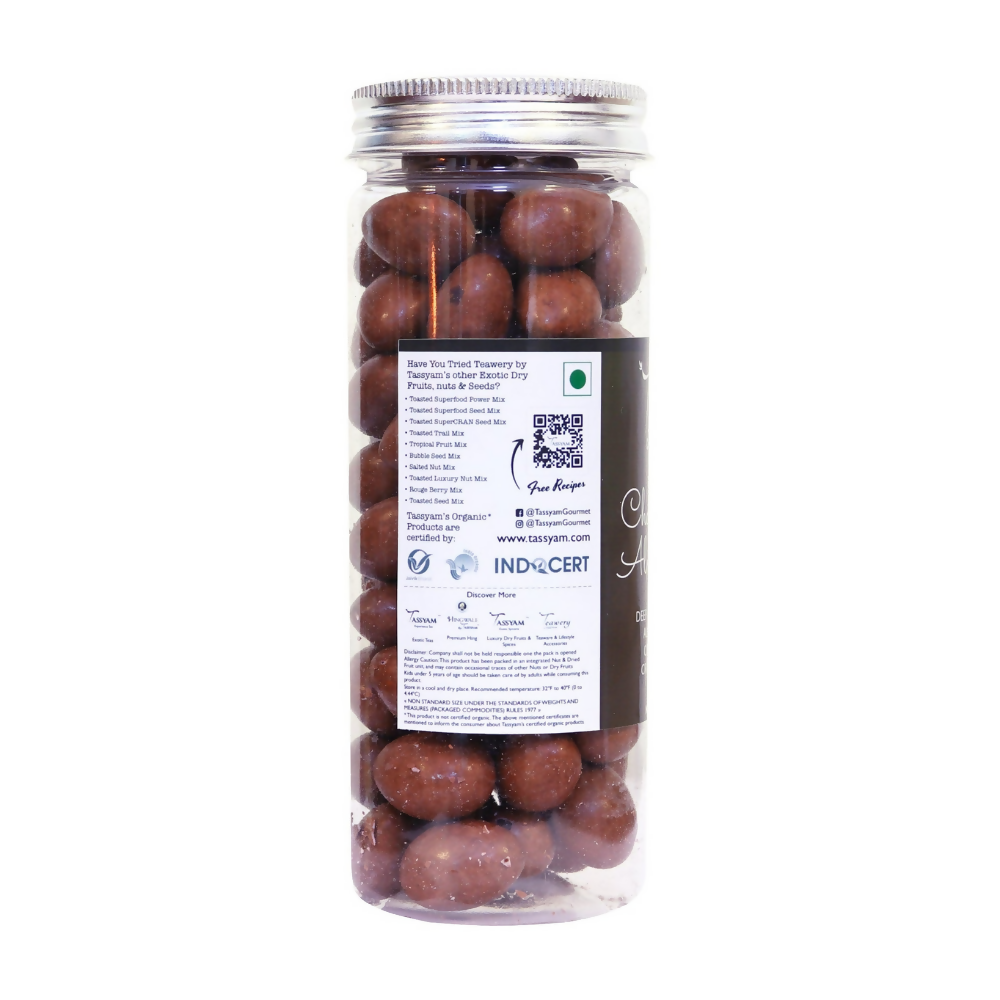 Tassyam Organics Chocolate Coated Almonds | Grocsy