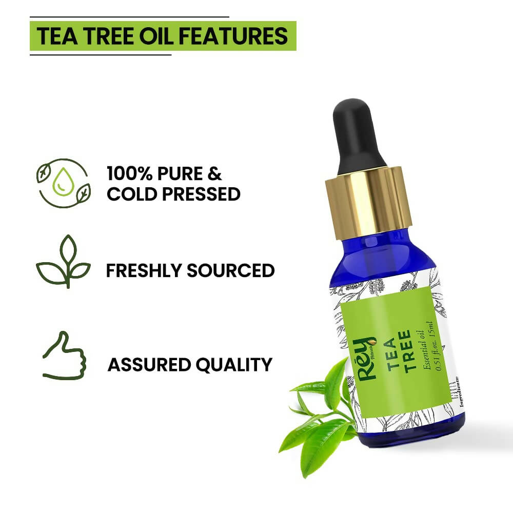 Rey Naturals Tea Tree Oil for Hair, Skin and Face Care | Grocsy