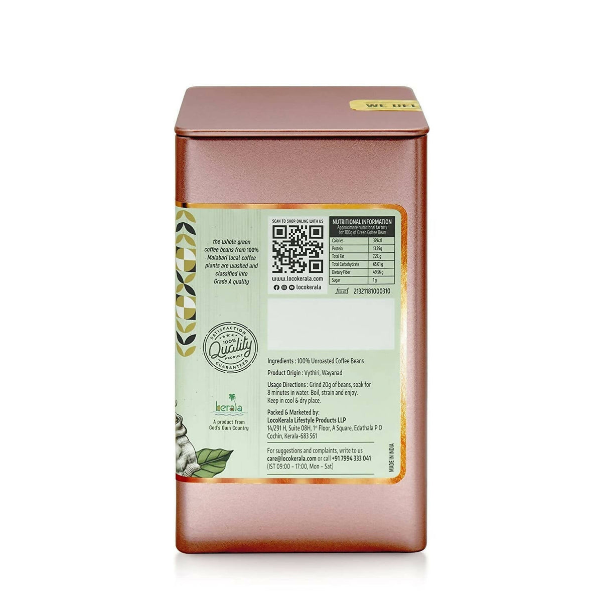 LocoKerala Green Malabari Reserve Unroasted Green Coffee Bean | Grocsy
