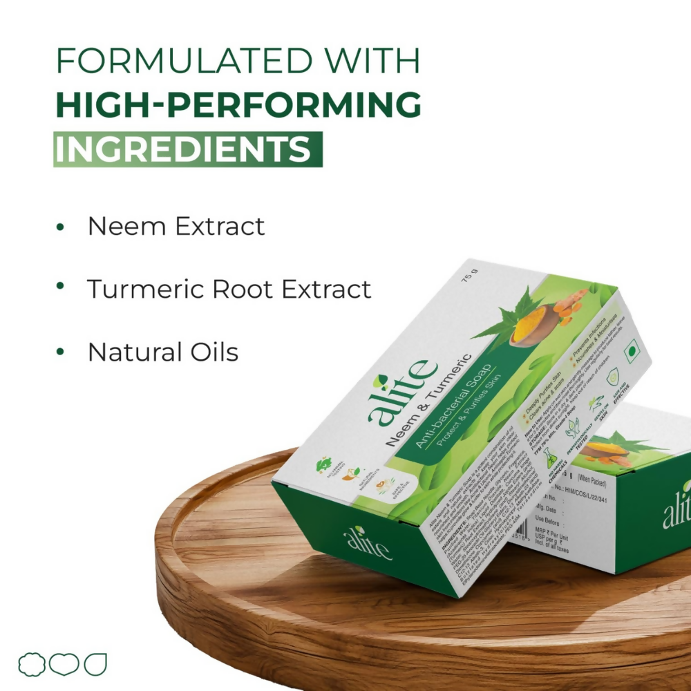 Alite Soap Trio Set,Anti-Acne Bar,Neem Aloe Vera,Neem Turmeric Bar for Men & Women | Grocsy