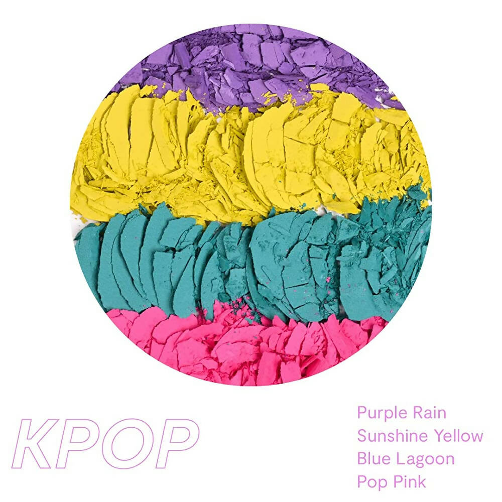 Gush Beauty Eye Like It Stacked - KPOP - 4 in 1 - Purple Rain, Sunshine Yellow, Blue Lagoon & Pop Pink | Grocsy