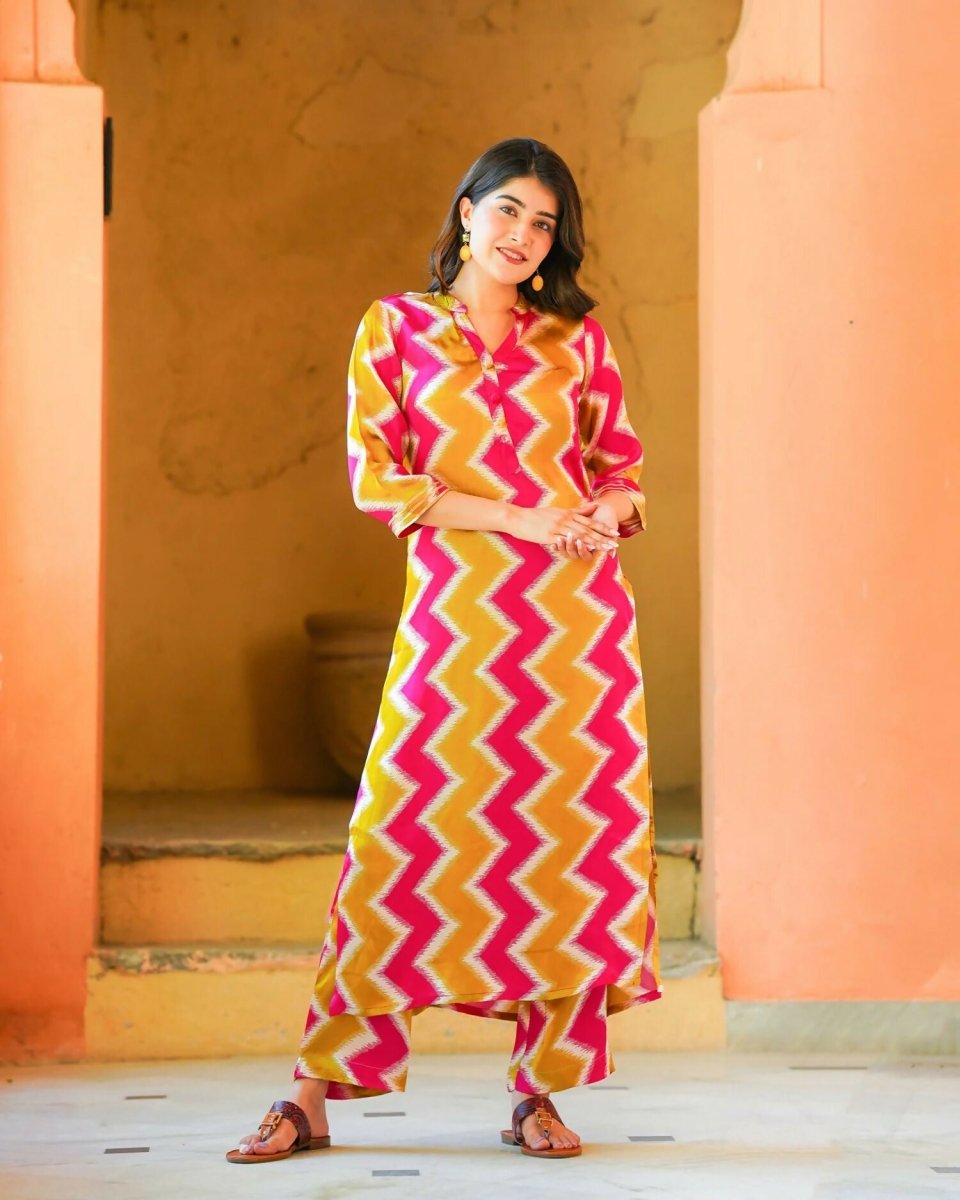 Aayaa Pure Muslin printed Kurti & Pant - Multi Color | Grocsy