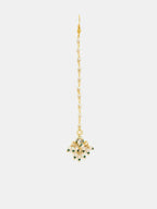 Ruby Raang Pearl Blossom Set Of Maang Tikka And Earrings | Grocsy