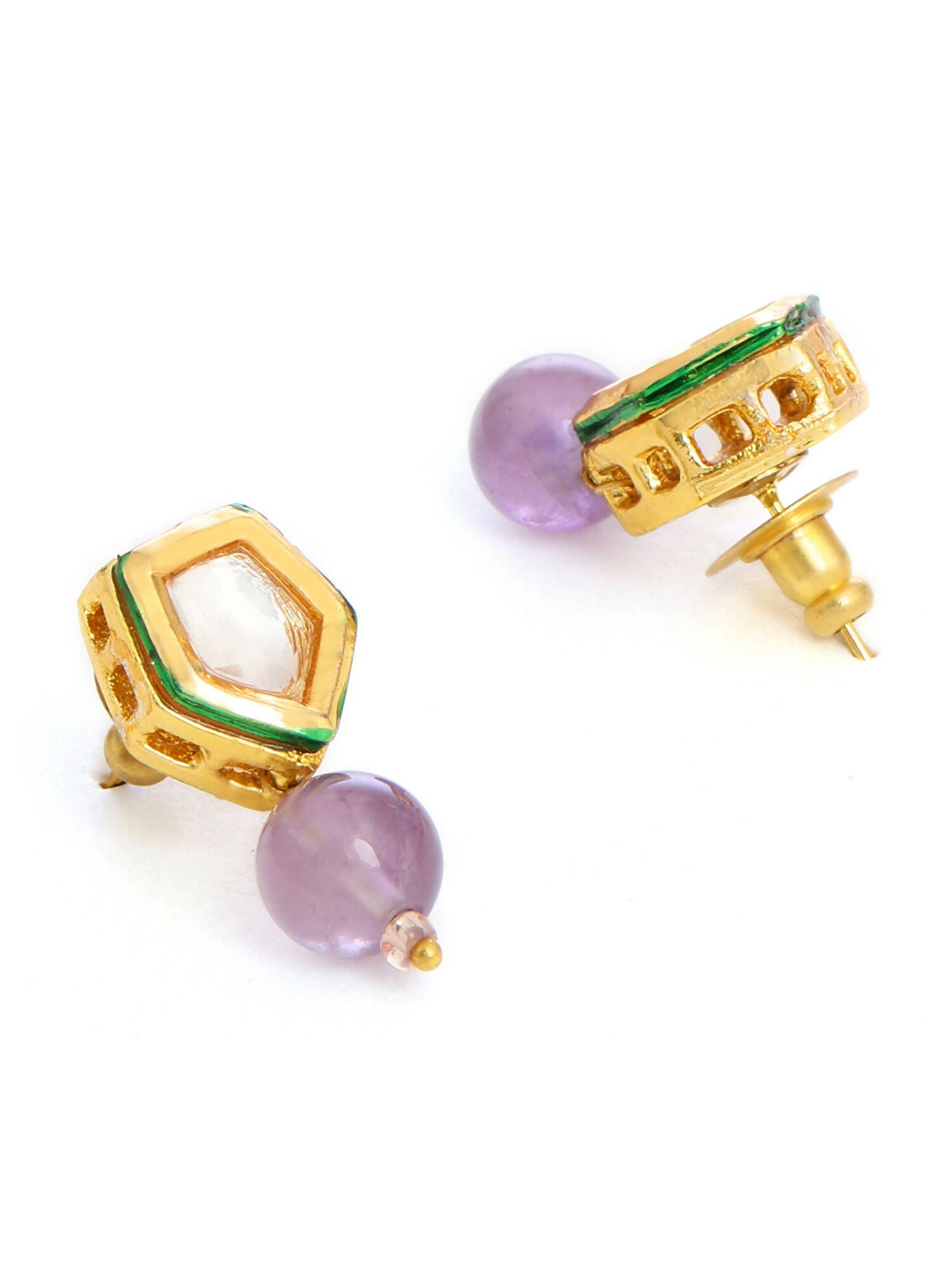 Ruby Raang Purple Amethyst Kundan Studs | Grocsy