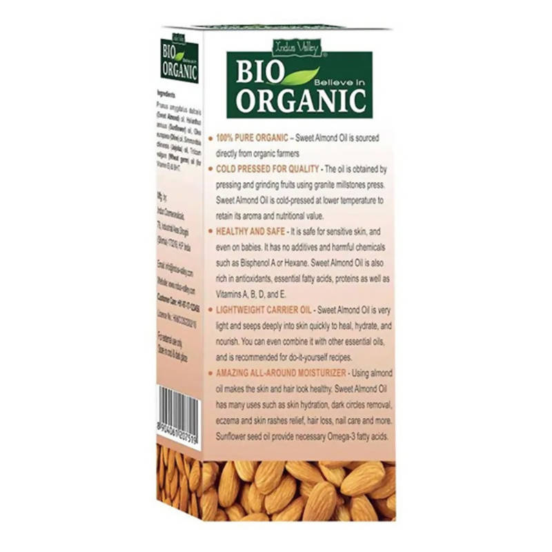 Indus Valley Bio Organic Cold Pressed Sweet Almond Oil | Grocsy