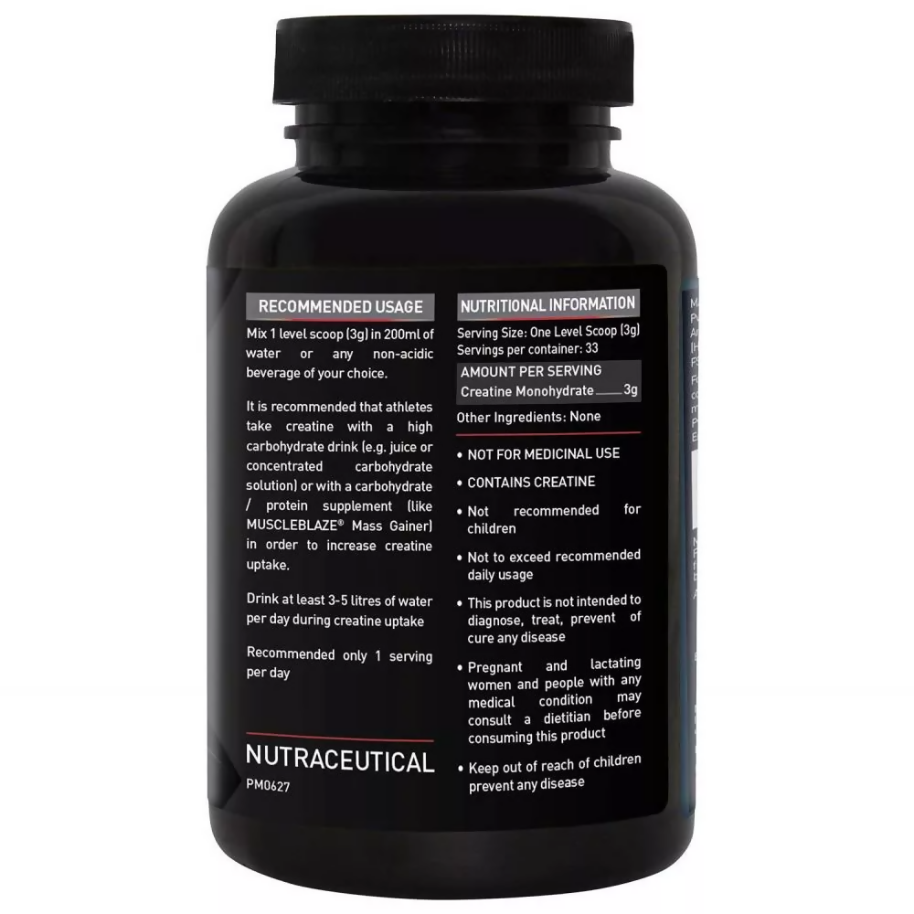 MuscleBlaze Creatine Monohydrate Unflavored | Grocsy