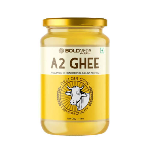 Boldfit Boldveda A2 Bilona Cow Ghee | Traditional Curd Churned | 100% Gir Cow Ghee | Grocsy