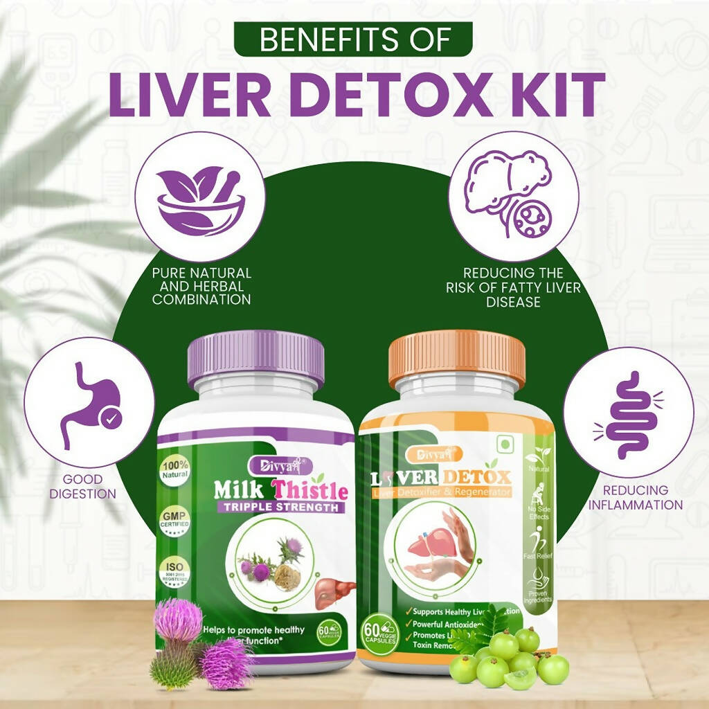 Divya Shree Liver Detox & Milk Thistle Capsule Combo | Grocsy
