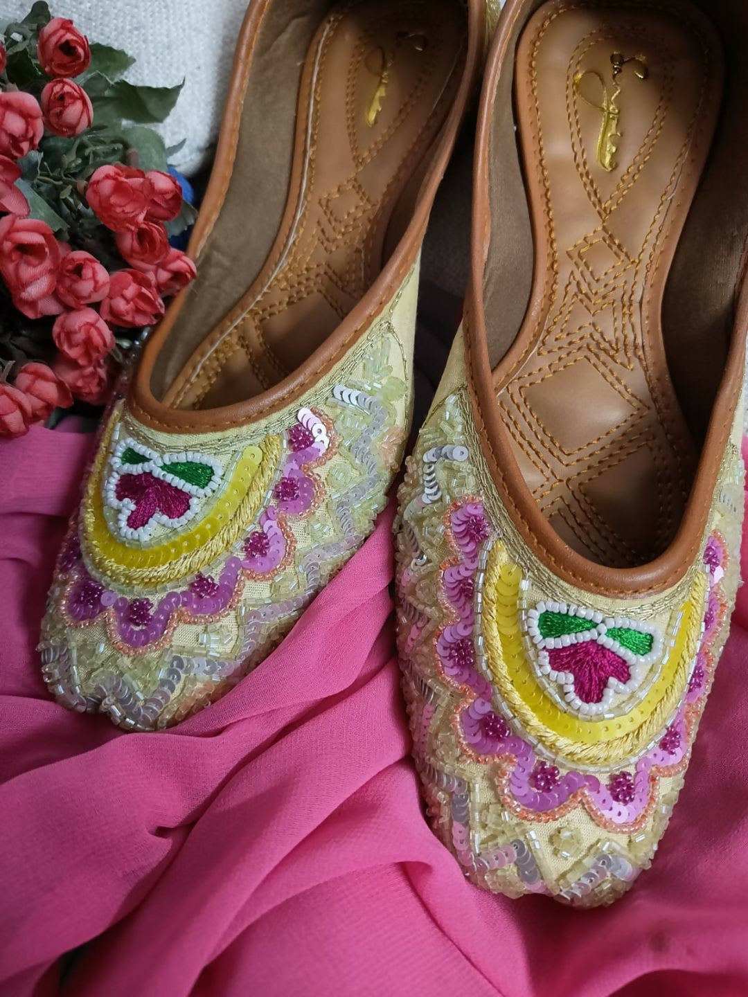 Desi Colour Women Indian Ethnic Footwear-Heavy Emb -6 | Grocsy