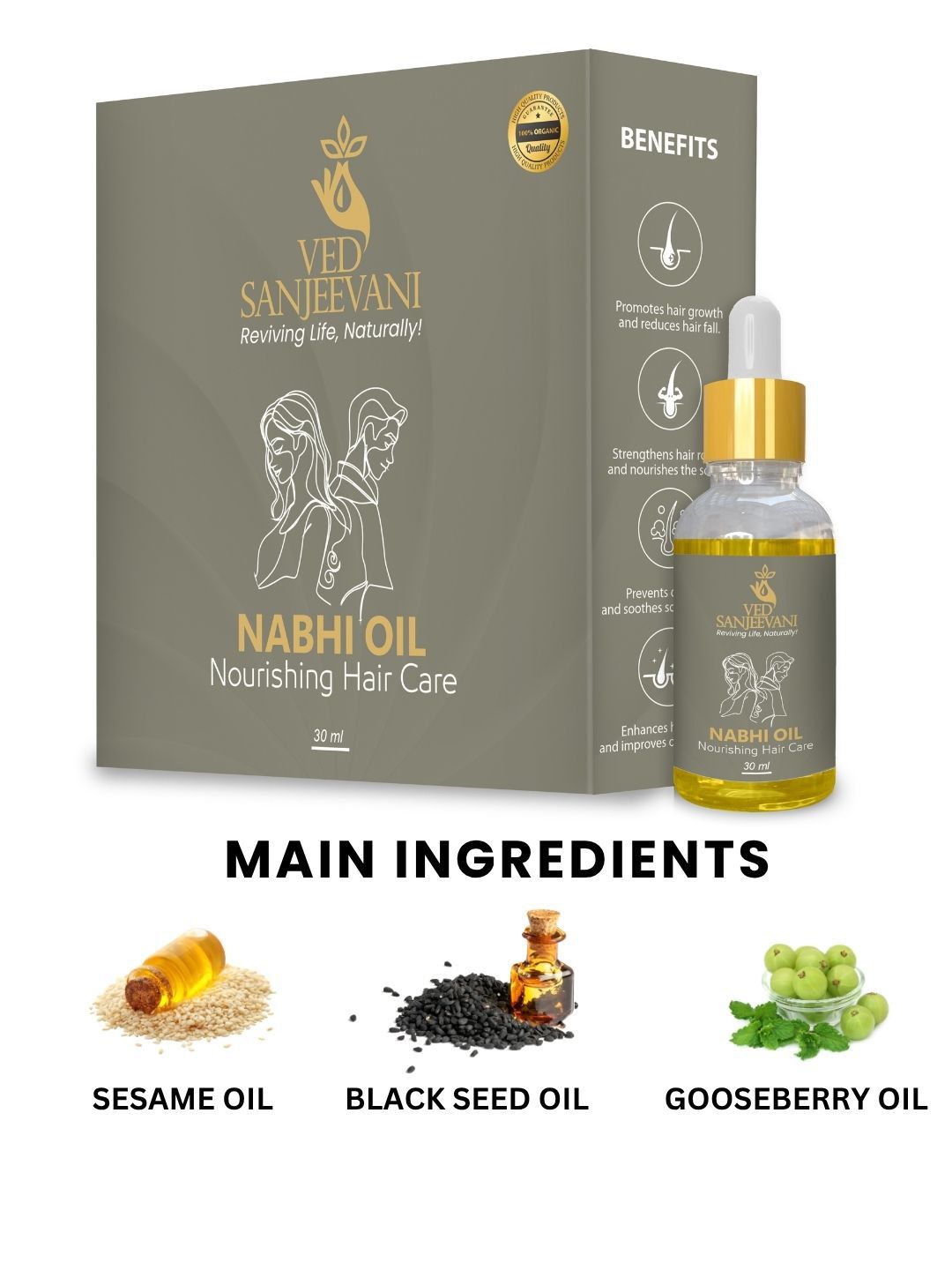 Ved Sanjeevani Nourishing Hair Care Nabhi Oil | Grocsy